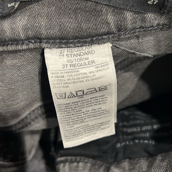 Banana Republic Mid Rise Skinny Utility Black Washed Jean size 4/27 - Picture 6 of 9